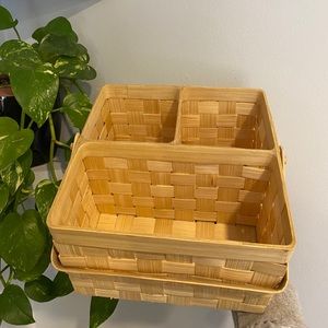 Vintage Bamboo Woven Wicker Basket
